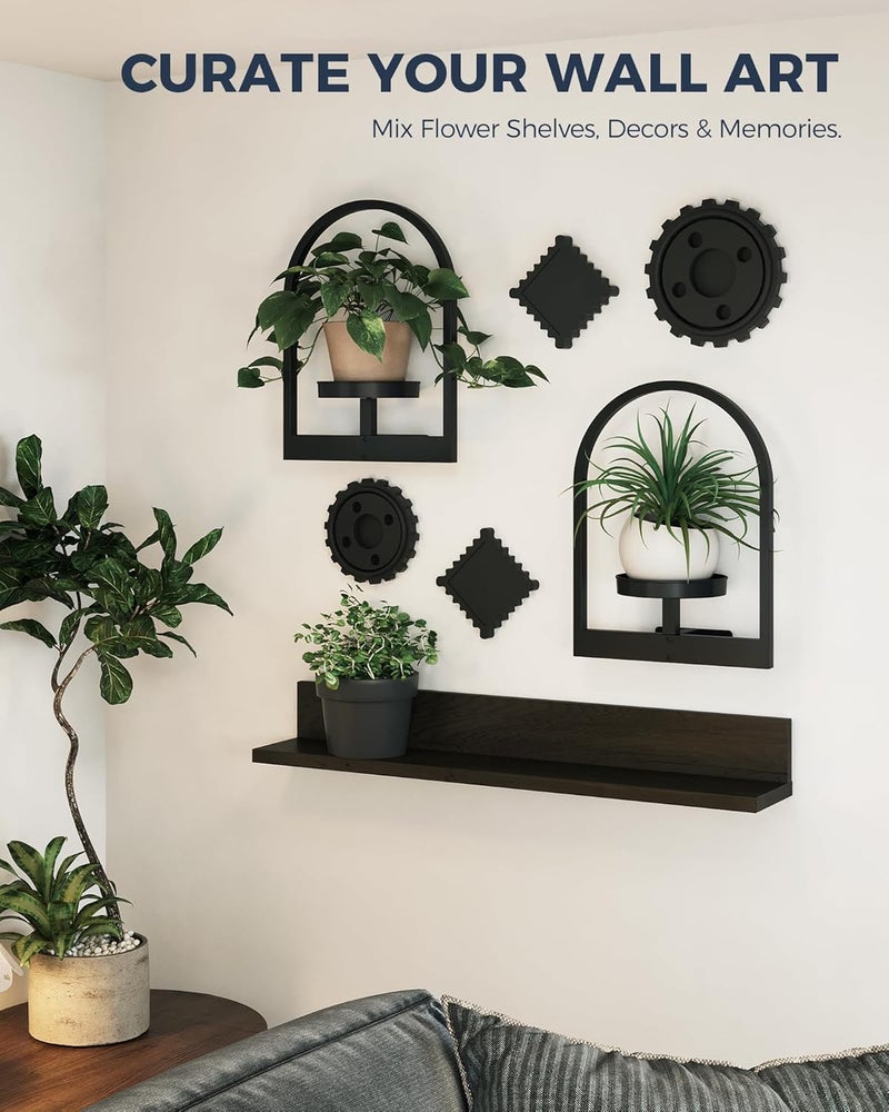 Bamworld Plant Stand Indoor, Plant Hanger Wall Planters for Indoor Plants Window Plant Shelves Plant Holder Wall Decor, Room Decor, Round (Patent Design) - Image 3